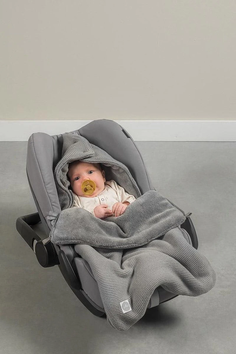 Jollein Voetenzak Voor Autostoel & Kinderwagen - Basic Knit - Stone Grey 8 Jollein Voetenzak Voor Autostoel & Kinderwagen - Basic Knit - Stone Grey - Afbeelding 8