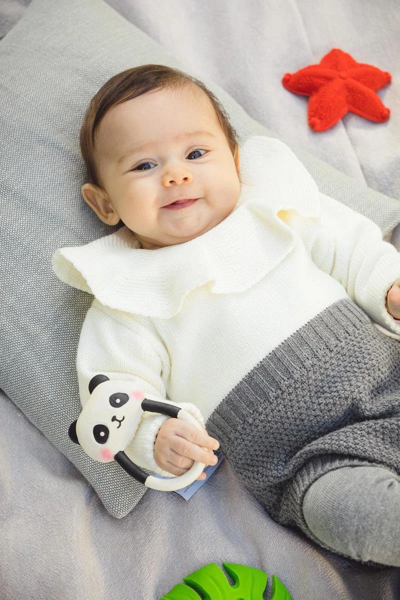 Lanco Rubberen Bijtring - Kori De Panda - Zwart - Wit 2 Lanco Rubberen Bijtring - Kori De Panda - Zwart - Wit - Afbeelding 2