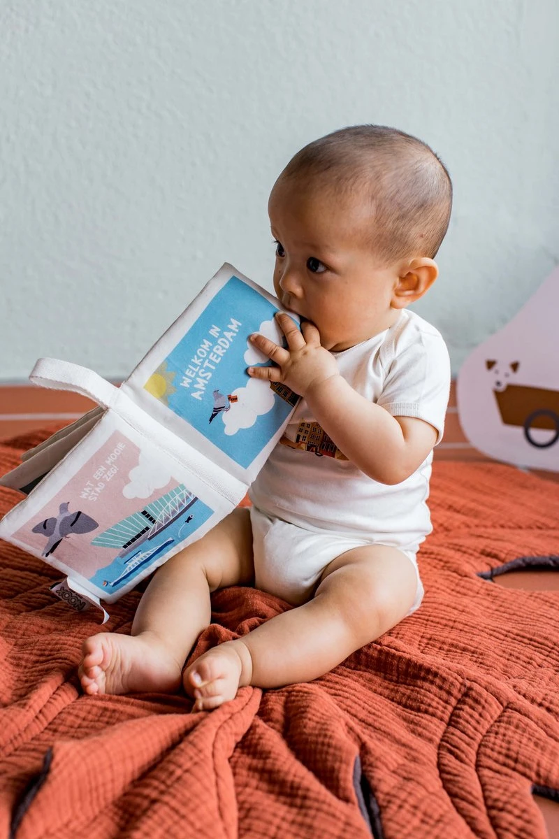 Zacht Babyboekje Amsterdam - 100% Katoen - Fairly Made - In Mooie Geschenkverpakking - Duurzaam En Origineel Kraamcadeau 4 Zacht Babyboekje Amsterdam - 100% Katoen - Fairly Made - In Mooie Geschenkverpakking - Duurzaam En Origineel Kraamcadeau - Afbeelding 4