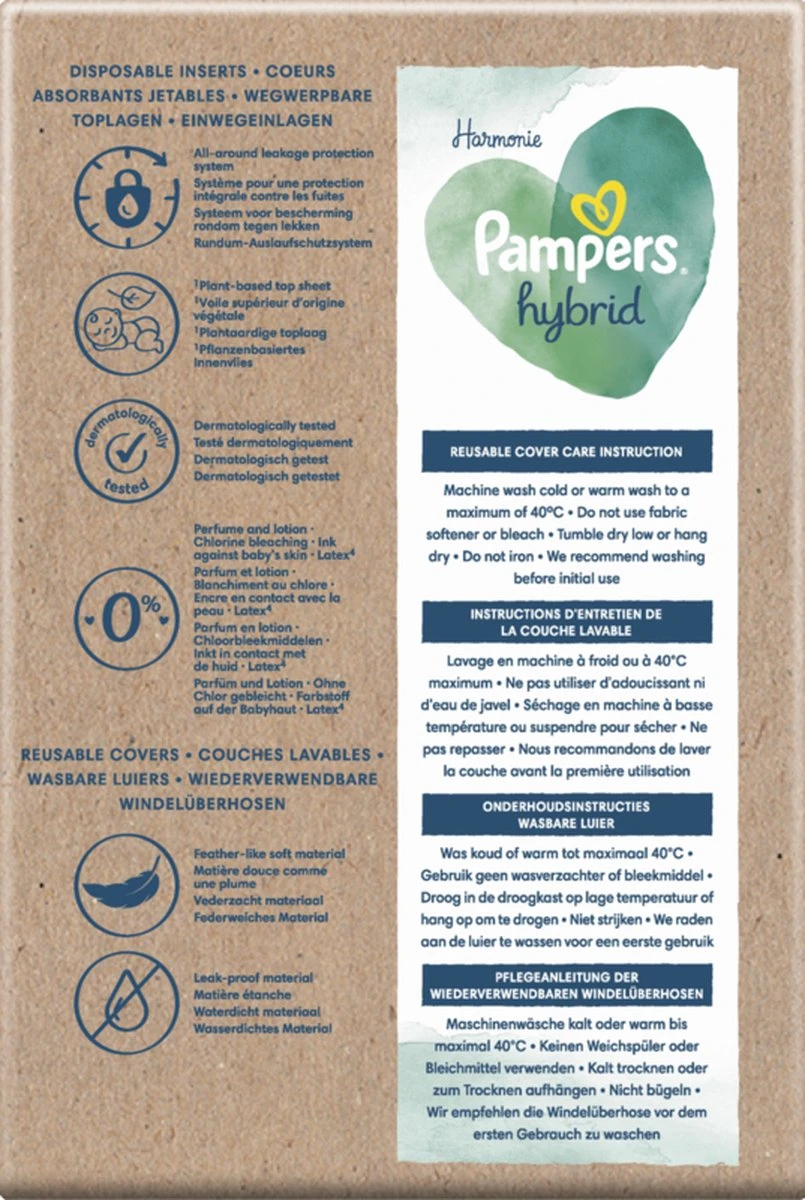 Pampers® Pampers Harmonie Hybrid - Startpakket - Wasbare Luiers Voor Baby’s 4 Pampers® Pampers Harmonie Hybrid - Startpakket - Wasbare Luiers Voor Baby’s - Afbeelding 4