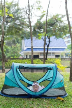 Deryan Peuter Luxe Campingbedje – Inclusief Zelfopblaasbare Matras - Ocean -Babyproducten Winkel 807x1200