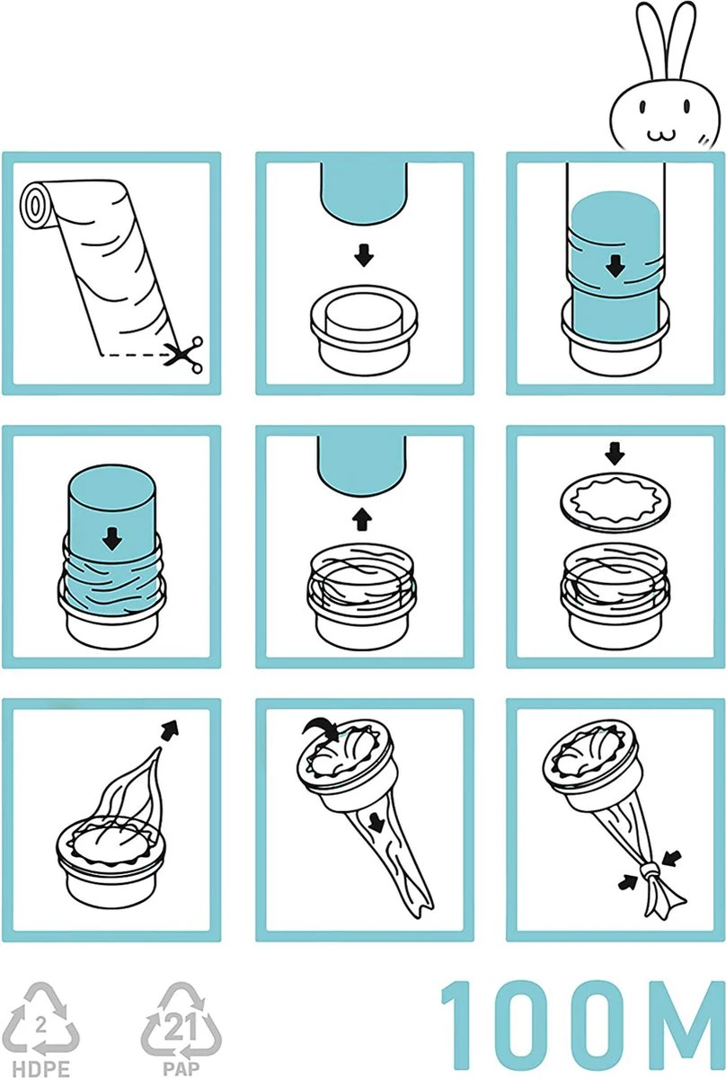 Wonix® - Luieremmers Navulling - Voor 8 Tommee Tippee Twist & Click, 10 Korbel, 14 Angelcare En Meer - 100m 2 Wonix® - Luieremmers Navulling - Voor 8 Tommee Tippee Twist & Click, 10 Korbel, 14 Angelcare En Meer - 100m - Afbeelding 2