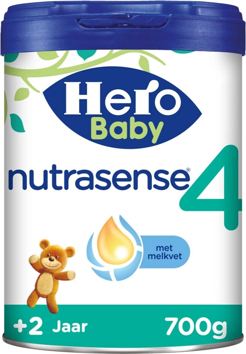 Hero Baby Nutrasense 4 (2+ Jaar) - Flesvoeding - 3 X 700gr - Peutermelk - Met Melkvet - Palmolie Vrij 2 Hero Baby Nutrasense 4 (2+ Jaar) - Flesvoeding - 3 X 700gr - Peutermelk - Met Melkvet - Palmolie Vrij - Afbeelding 2
