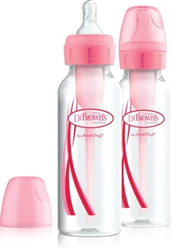 Dr. Brown's Options+ Anti-colic Standaard Fles - 250 Ml - Roze - Duopack
