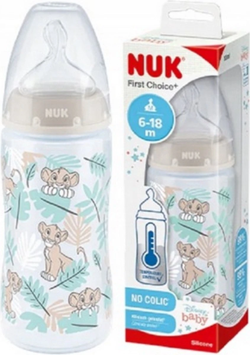 NUK | Disney | First Choice+ | Babyfles | 6-18 Maanden | Maat M | Temperatuurcontrole | Anti-kolische Ventilatie | 300 Ml | BPA-vrij | Siliconen Teat | Leeuw King 6-18 Maanden 2 NUK | Disney | First Choice+ | Babyfles | 6-18 Maanden | Maat M | Temperatuurcontrole | Anti-kolische Ventilatie | 300 Ml | BPA-vrij | Siliconen Teat | Leeuw King 6-18 Maanden - Afbeelding 2