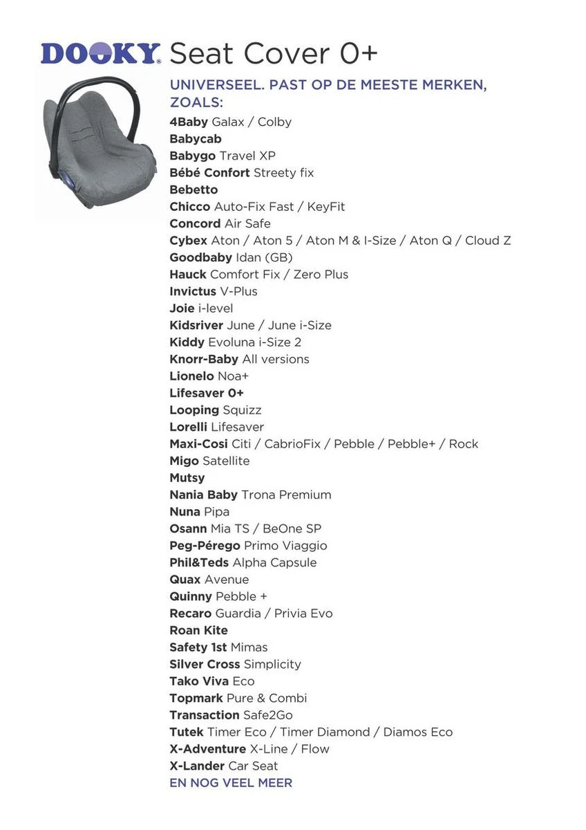 Dooky Seat Cover 0+ Autostoel Hoes Zwart Uni 2 Dooky Seat Cover 0+ Autostoel Hoes Zwart Uni - Afbeelding 2