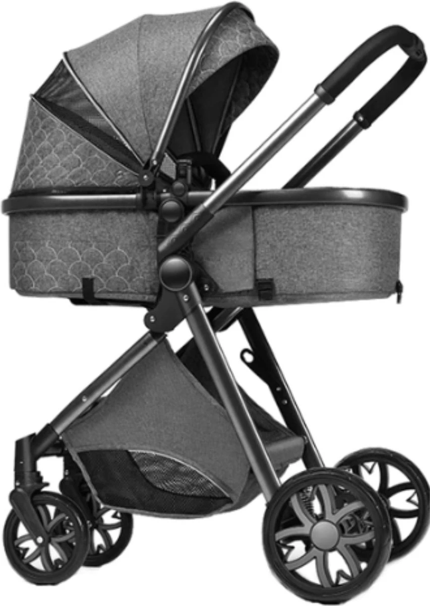 Merkloos Kinderwagen 3-in-1 – Luxe Kinderwagen - Buggy – Wandelwagen - Multifunctioneel – Opklapbaar – Incl Autostoel – Donkergrijs 6 Merkloos Kinderwagen 3-in-1 – Luxe Kinderwagen - Buggy – Wandelwagen - Multifunctioneel – Opklapbaar – Incl Autostoel – Donkergrijs - Afbeelding 6