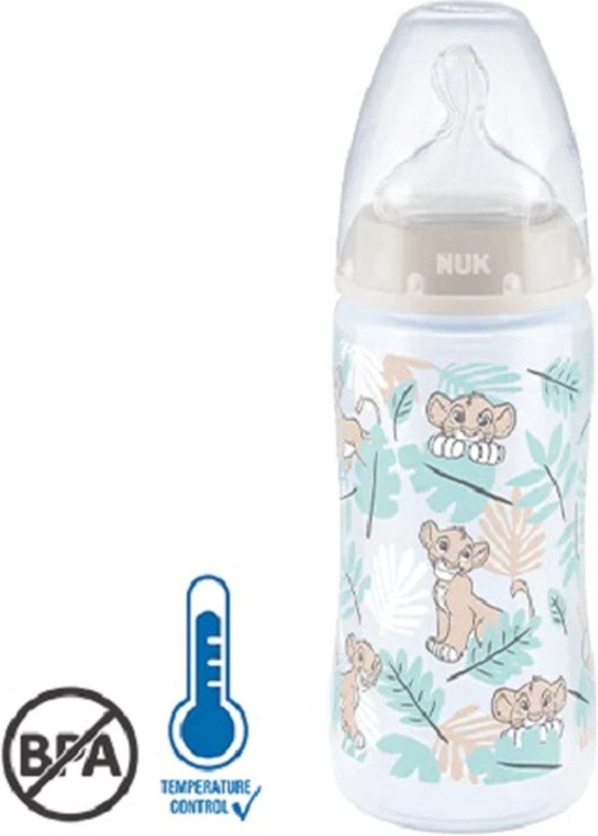 NUK | Disney | First Choice+ | Babyfles | 6-18 Maanden | Maat M | Temperatuurcontrole | Anti-kolische Ventilatie | 300 Ml | BPA-vrij | Siliconen Teat | Leeuw King 6-18 Maanden 1 NUK | Disney | First Choice+ | Babyfles | 6-18 Maanden | Maat M | Temperatuurcontrole | Anti-kolische Ventilatie | 300 Ml | BPA-vrij | Siliconen Teat | Leeuw King 6-18 Maanden