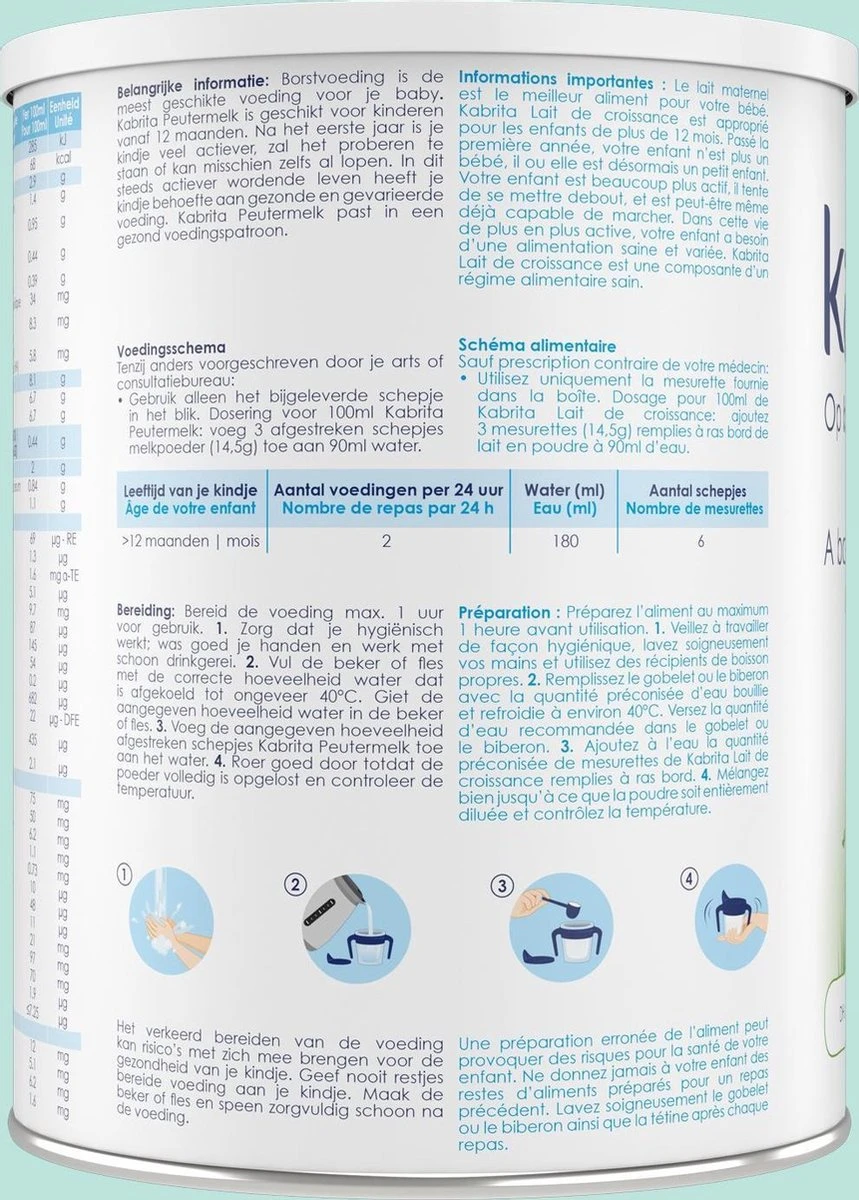 Kabrita 3 Peutermelk - Babyvoeding 12+ Maanden - 800g 3 Kabrita 3 Peutermelk - Babyvoeding 12+ Maanden - 800g - Afbeelding 3