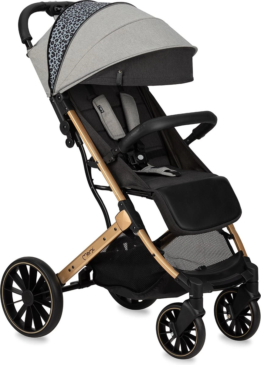 MoMi Wandelwagen - Compacte Lichtgewicht Buggy - Estelle Dakar Met XXL Wielen & Zonnekap - Leopard - Grijs-Goud (geschikt Van 6mnd - 22kg) 14 MoMi Wandelwagen - Compacte Lichtgewicht Buggy - Estelle Dakar Met XXL Wielen & Zonnekap - Leopard - Grijs-Goud (geschikt Van 6mnd - 22kg) - Afbeelding 14