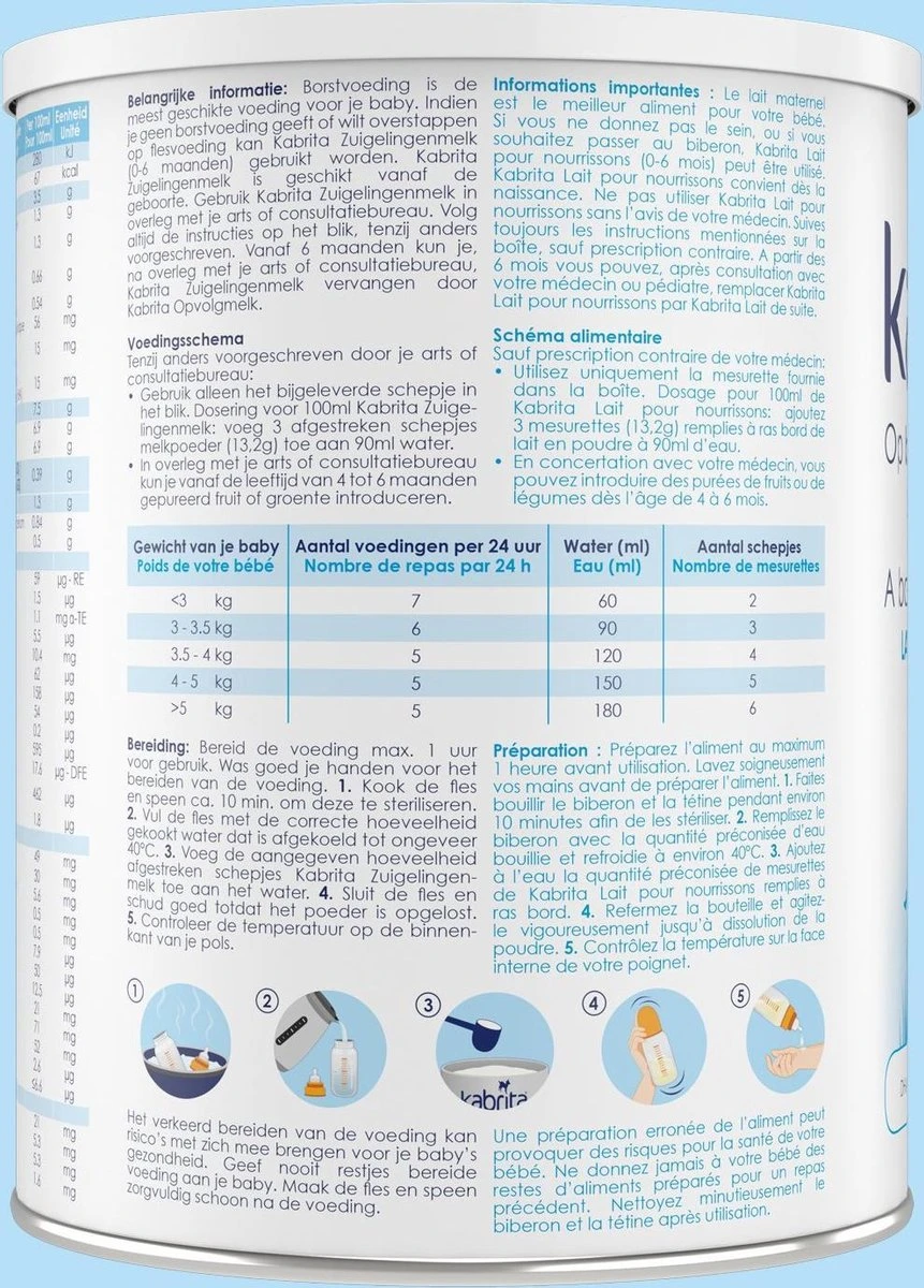 Kabrita 1 Zuigelingenmelk - Zuigelingenvoeding 0-6 Maanden - 800g 7 Kabrita 1 Zuigelingenmelk - Zuigelingenvoeding 0-6 Maanden - 800g - Afbeelding 7
