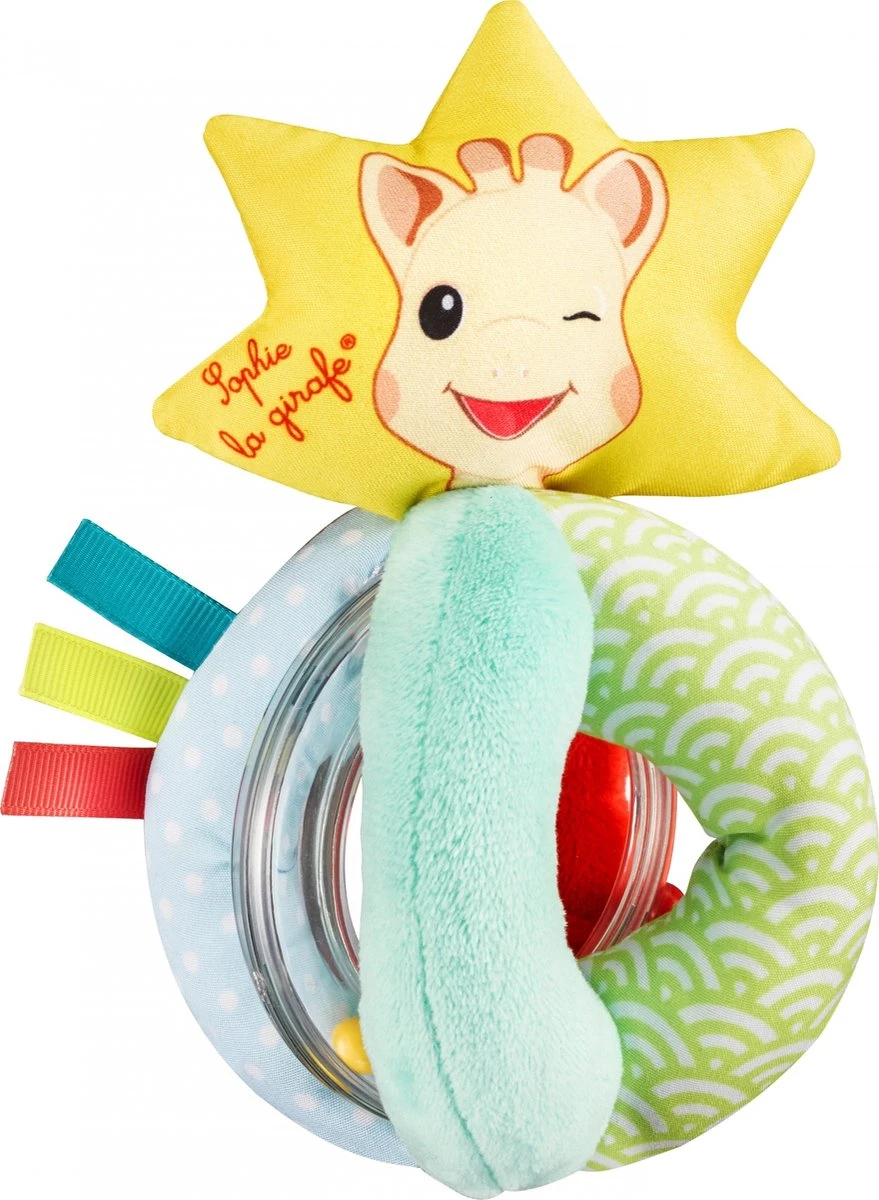 Sophie De Giraf - Rammelaar - Stoffen Balletjes Rammelaar 1 Sophie De Giraf - Rammelaar - Stoffen Balletjes Rammelaar