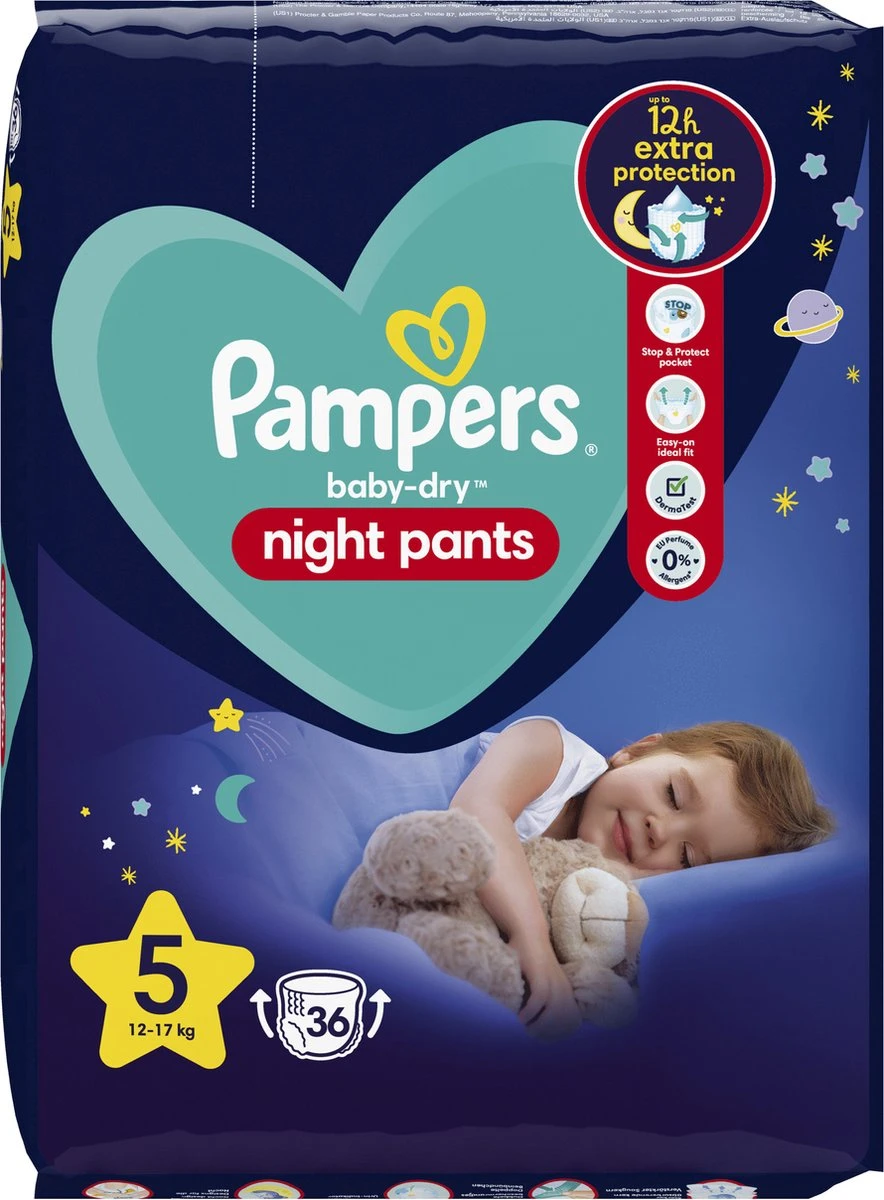 Pampers® Pampers - Night Pants - Maat 5 - Small Pack - 36 Luierbroekjes 2 Pampers® Pampers - Night Pants - Maat 5 - Small Pack - 36 Luierbroekjes - Afbeelding 2