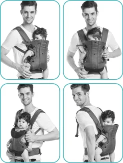 Fillikid Baby Draagzak 4 In 1 Ergonomisch - Buikdrager - Rugdrager - Multifunctioneel - Grijs -Babyproducten Winkel 907x1200 4