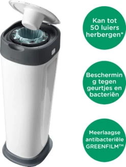 Tommee Tippee Twist & Click XL-luieremmer - Voor Maximaal 60 Luiers - Milieuvriendelijker Systeem - 1 Navulcassette - Duurzaam Geproduceerde Antibacteriële GREENFILM 12 Tommee Tippee Twist & Click XL-luieremmer - Voor Maximaal 60 Luiers - Milieuvriendelijker Systeem - 1 Navulcassette - Duurzaam Geproduceerde Antibacteriële GREENFILM -Babyproducten Winkel 911x1200