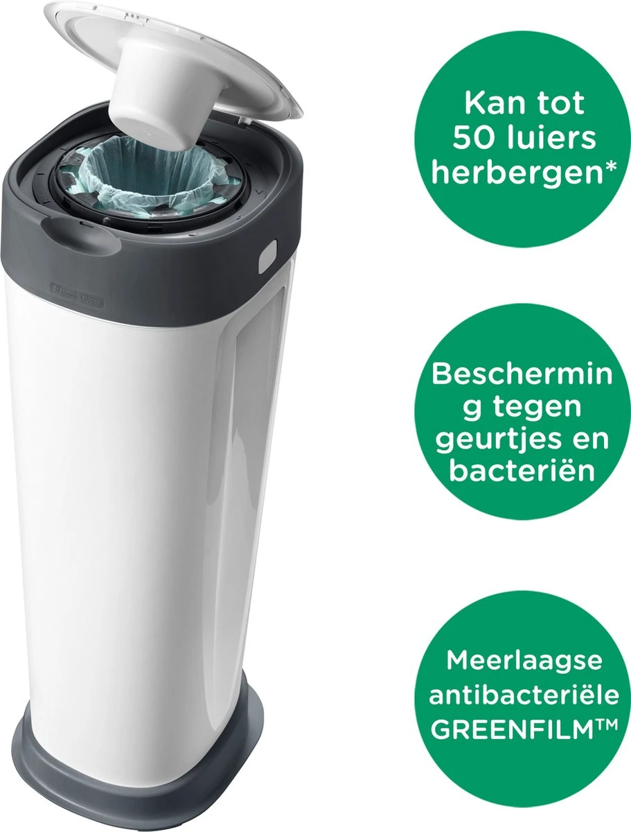 Tommee Tippee Twist & Click XL-luieremmer - Voor Maximaal 60 Luiers - Milieuvriendelijker Systeem - 1 Navulcassette - Duurzaam Geproduceerde Antibacteriële GREENFILM 3 Tommee Tippee Twist & Click XL-luieremmer - Voor Maximaal 60 Luiers - Milieuvriendelijker Systeem - 1 Navulcassette - Duurzaam Geproduceerde Antibacteriële GREENFILM - Afbeelding 3