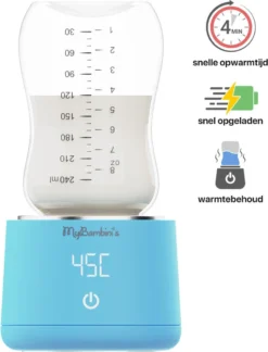 MyBambini's Bottle Warmer Pro™ - Draagbare Baby Flessenwarmer Voor Onderweg - Blauw - Geschikt Voor AVENT Philips, Chicco & Dodie