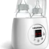 Grundig Flessenwarmer - Dubbele Flesverwarmer - 200W - Ruimte Voor 2 Babyflessen - Verwarmen, Ontdooien En Steriliseren - Incl. Stoomkap - Wit
