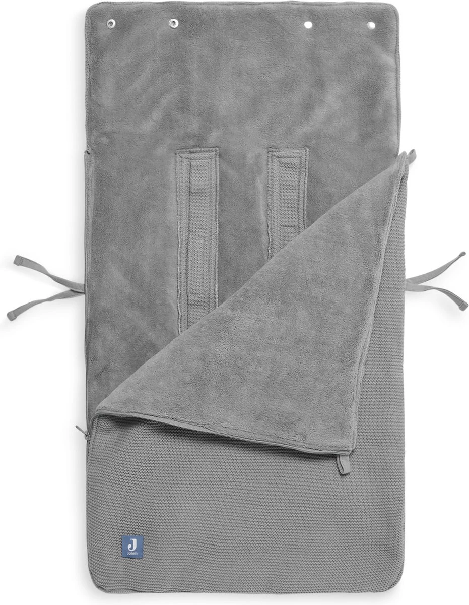 Jollein Voetenzak Voor Autostoel & Kinderwagen - Basic Knit - Stone Grey 7 Jollein Voetenzak Voor Autostoel & Kinderwagen - Basic Knit - Stone Grey - Afbeelding 7