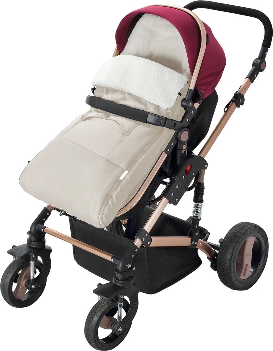 Monzana Kinderwagen Voetenzak Beige | Teddy | Maxi-Cosi | Met Opbergtas 9 Monzana Kinderwagen Voetenzak Beige | Teddy | Maxi-Cosi | Met Opbergtas - Afbeelding 9