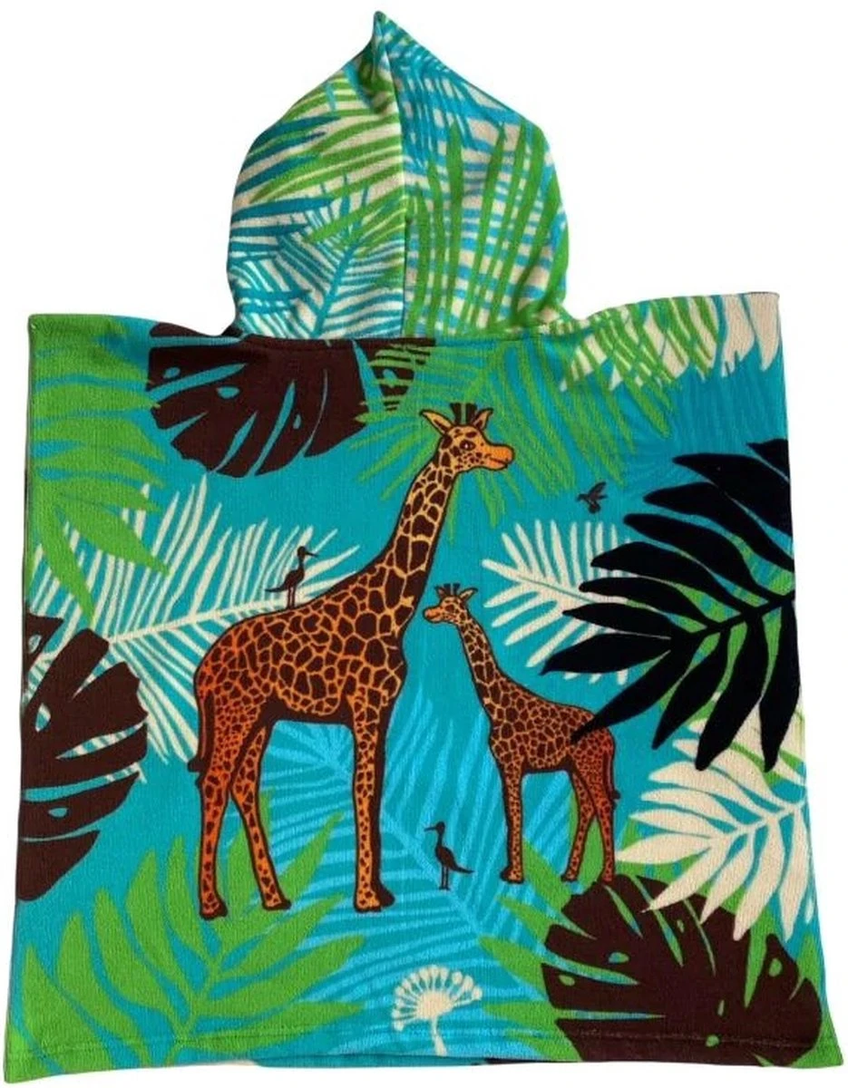 Bad Cape/poncho Voor Kinderen 60 X 120 Cm Microvezel - Bad Poncho's Met Savanne Safari Dieren 2 Bad Cape/poncho Voor Kinderen 60 X 120 Cm Microvezel - Bad Poncho's Met Savanne Safari Dieren - Afbeelding 2
