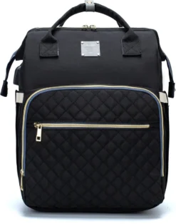 Luiertas - Multifuctioneel Luiertas 3 In 1 - Met Babybedje - Met Verschoningsmatje - Zwart - Met Usb - Met Verdikt Matras -Babyproducten Winkel 944x1200 3