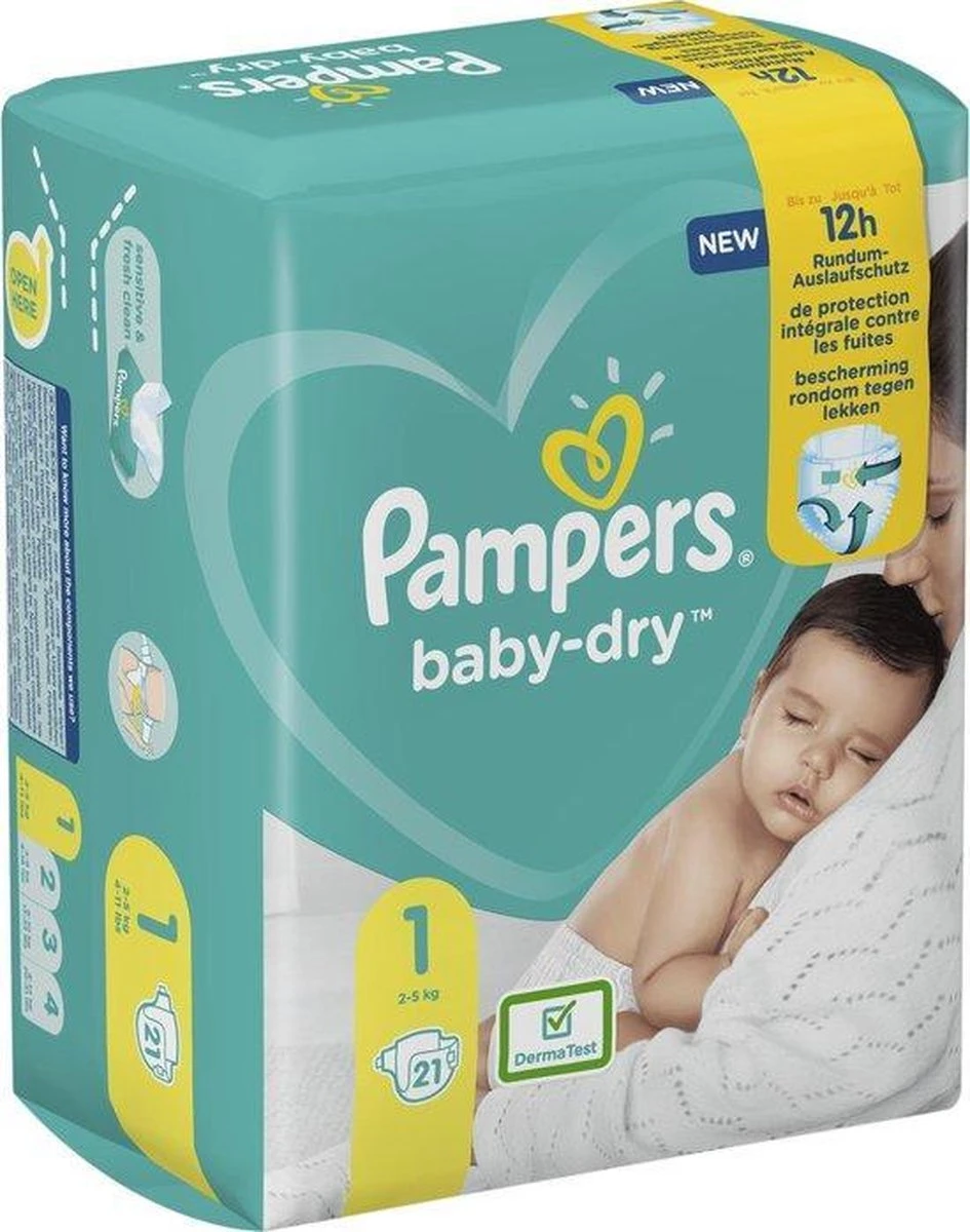 Pampers® Pampers Baby Dry Maat 1 Newborn (2-5kg) - XL Pakket - 21 Stuks - Luiers - Limited Edition 5 Pampers® Pampers Baby Dry Maat 1 Newborn (2-5kg) - XL Pakket - 21 Stuks - Luiers - Limited Edition - Afbeelding 5