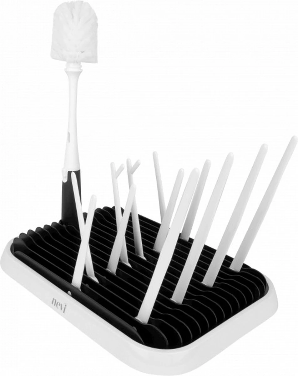 Nevi Afdruiprek Met Lekbak - Afdruipmat Voor 10 Flessen - Opvouwbaar Droogrek Babyfles - Inclusief Afwasborstel 3 Nevi Afdruiprek Met Lekbak - Afdruipmat Voor 10 Flessen - Opvouwbaar Droogrek Babyfles - Inclusief Afwasborstel - Afbeelding 3