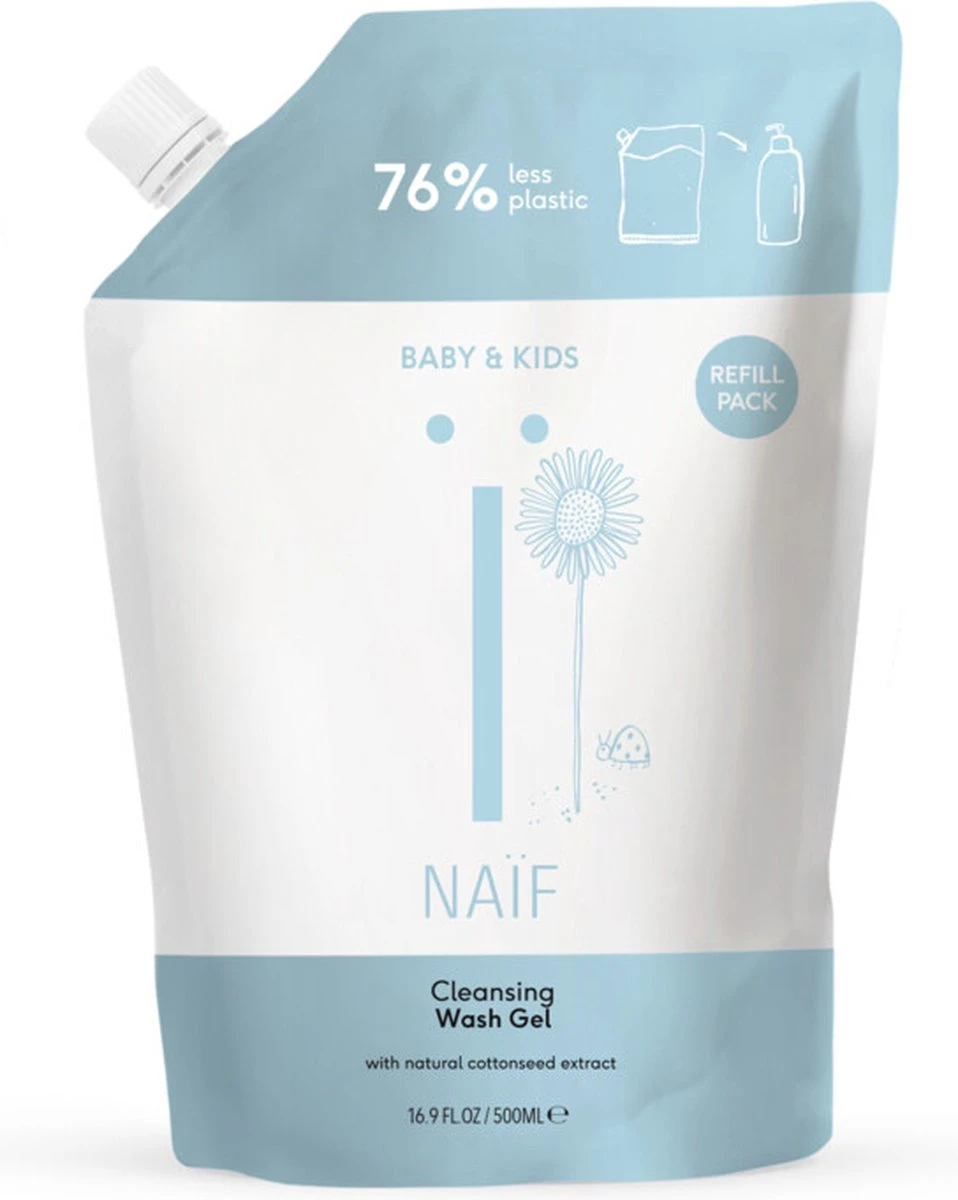 Naïf Reinigende Wasgel - Navulverpakking - Baby En Kids - 500ml - Met Natuurlijke Ingrediënten 6 Naïf Reinigende Wasgel - Navulverpakking - Baby En Kids - 500ml - Met Natuurlijke Ingrediënten - Afbeelding 6