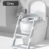 WC Verkleiner- WC Verkleiner Met Trapje- Extra Veilig- Opvouwbaar- Verstelbaar - Grijs & Wit - Toilet Trainer Voor Kind En Peuter