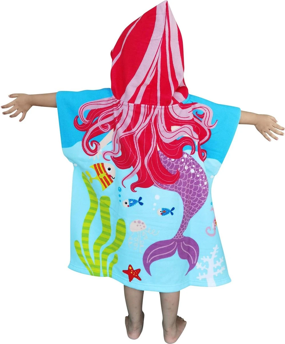 JAXY Badcape Baby - Badcape - Baby Badjas - Omslagdoek - Omslagdoek - Baby Handdoek Met Capuchon - Strandhanddoek - Badponcho - Poncho Handdoek - Microfiber - 60x90cm - Paarse Zeemeermin 2 JAXY Badcape Baby - Badcape - Baby Badjas - Omslagdoek - Omslagdoek - Baby Handdoek Met Capuchon - Strandhanddoek - Badponcho - Poncho Handdoek - Microfiber - 60x90cm - Paarse Zeemeermin - Afbeelding 2