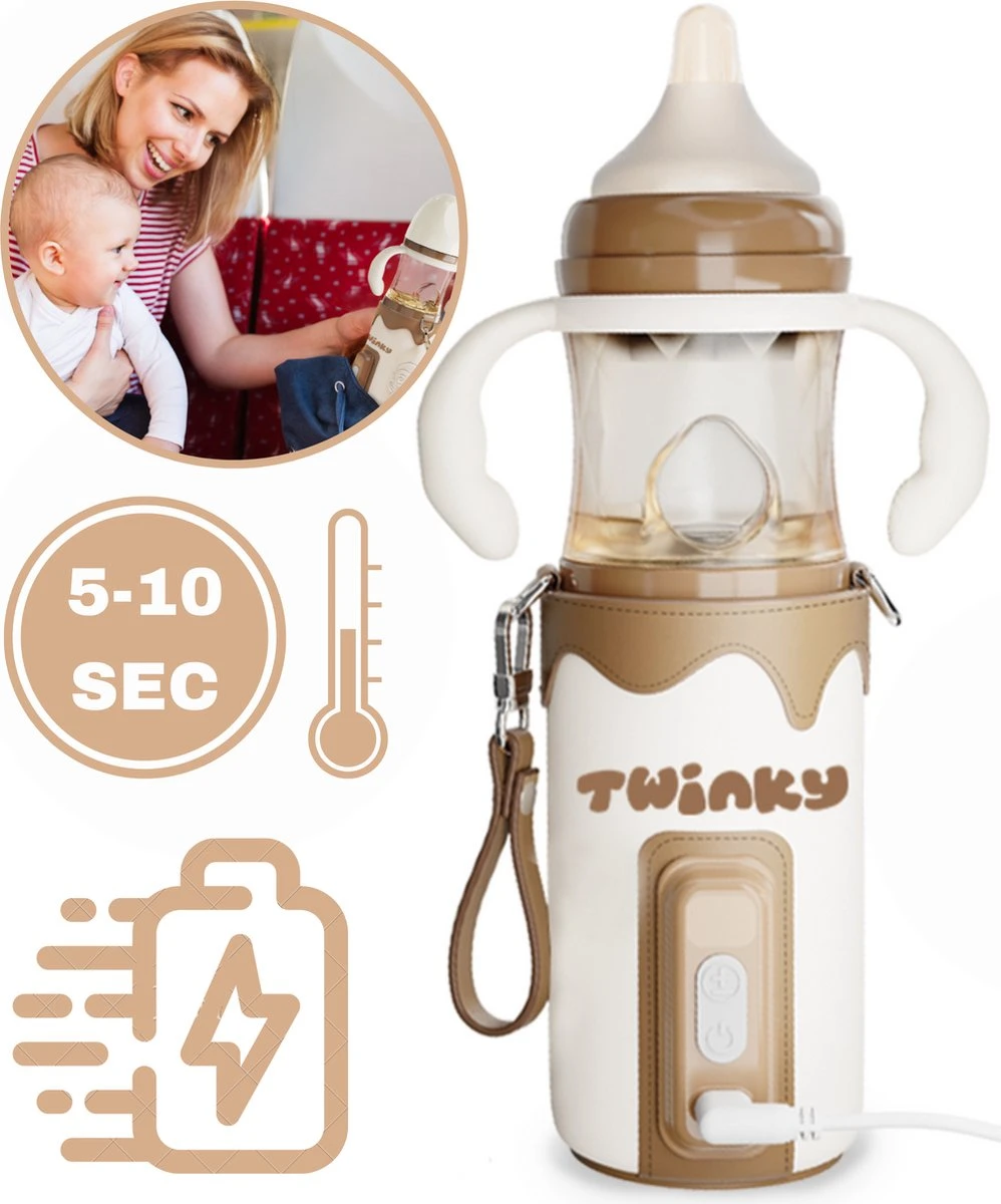 Twinky® Bottlewarmer GO – Draagbare Baby Flessenwarmer Voor Onderweg En Thuis – Incl. PPSU-Kwaliteit Babyflesje + Poederdoosje – USB-C Oplaadbaar 1 Twinky® Bottlewarmer GO – Draagbare Baby Flessenwarmer Voor Onderweg En Thuis – Incl. PPSU-Kwaliteit Babyflesje + Poederdoosje – USB-C Oplaadbaar